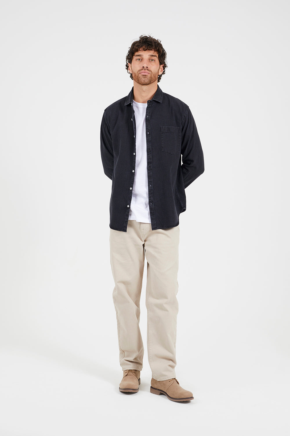 Brave Soul Black Long Sleeve Denim Shirt - Black Image 3