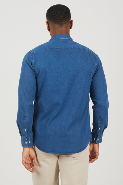 Brave Soul Light Blue Long Sleeve Denim Shirt - Light Blue Image 2