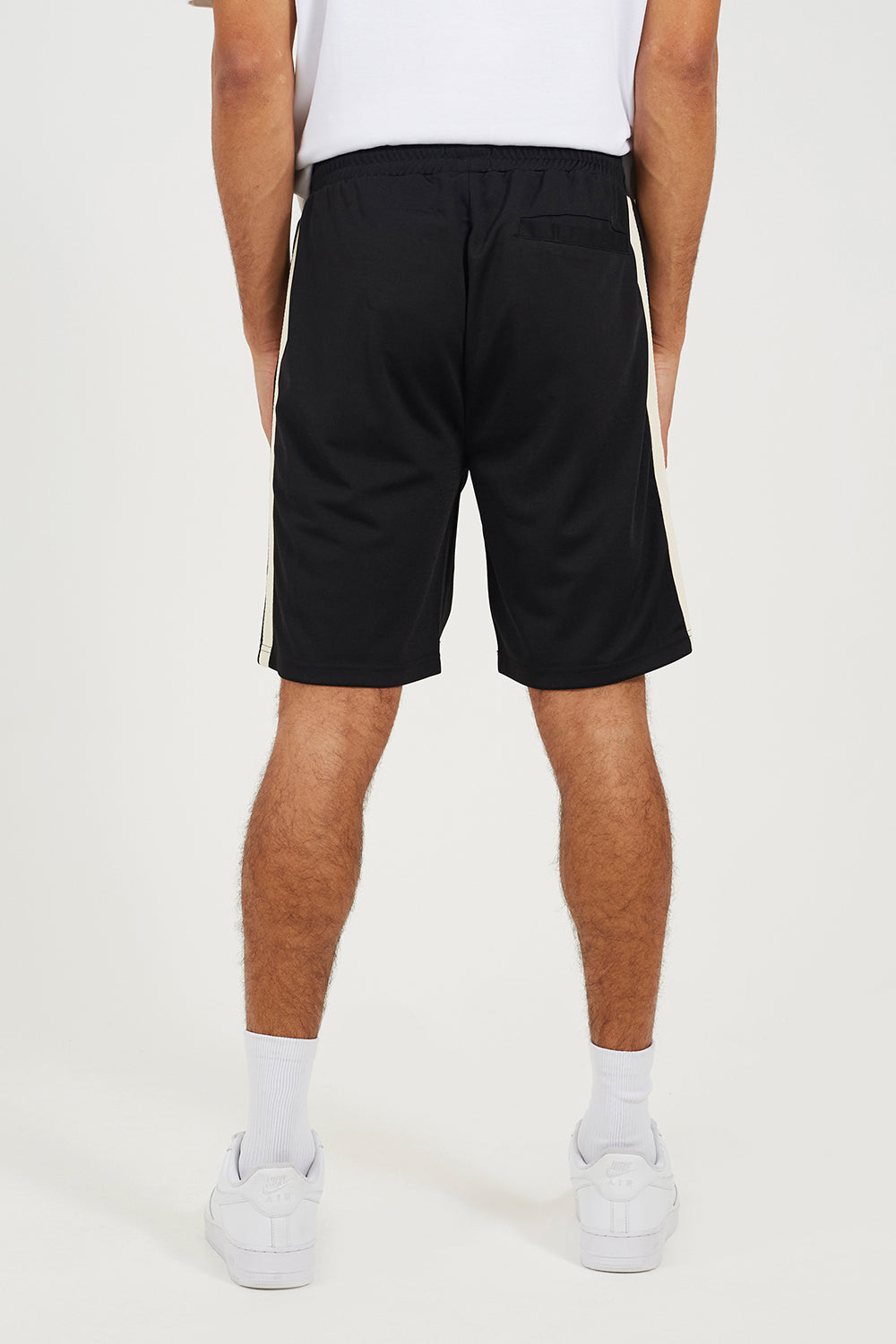 Brave Soul Black Double Side Stripe Jersey Shorts - Black Image 2