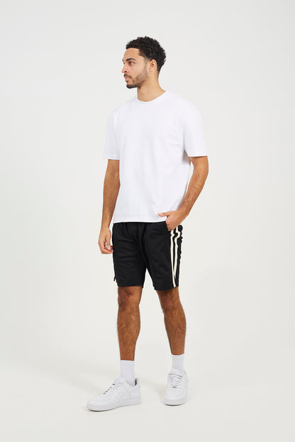 Brave Soul Black Double Side Stripe Jersey Shorts - Black Image 3