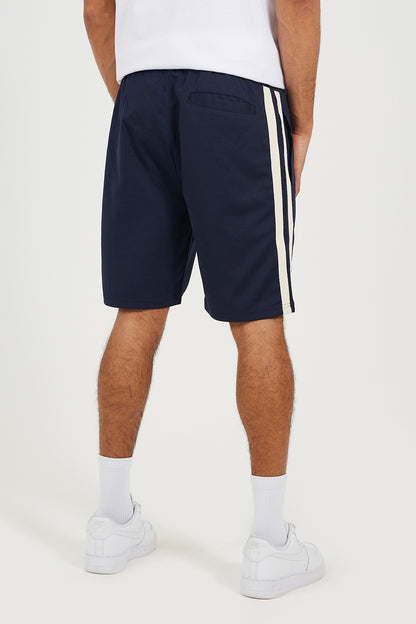 Brave Soul Navy Double Side Stripe Jersey Shorts - Navy Image 2