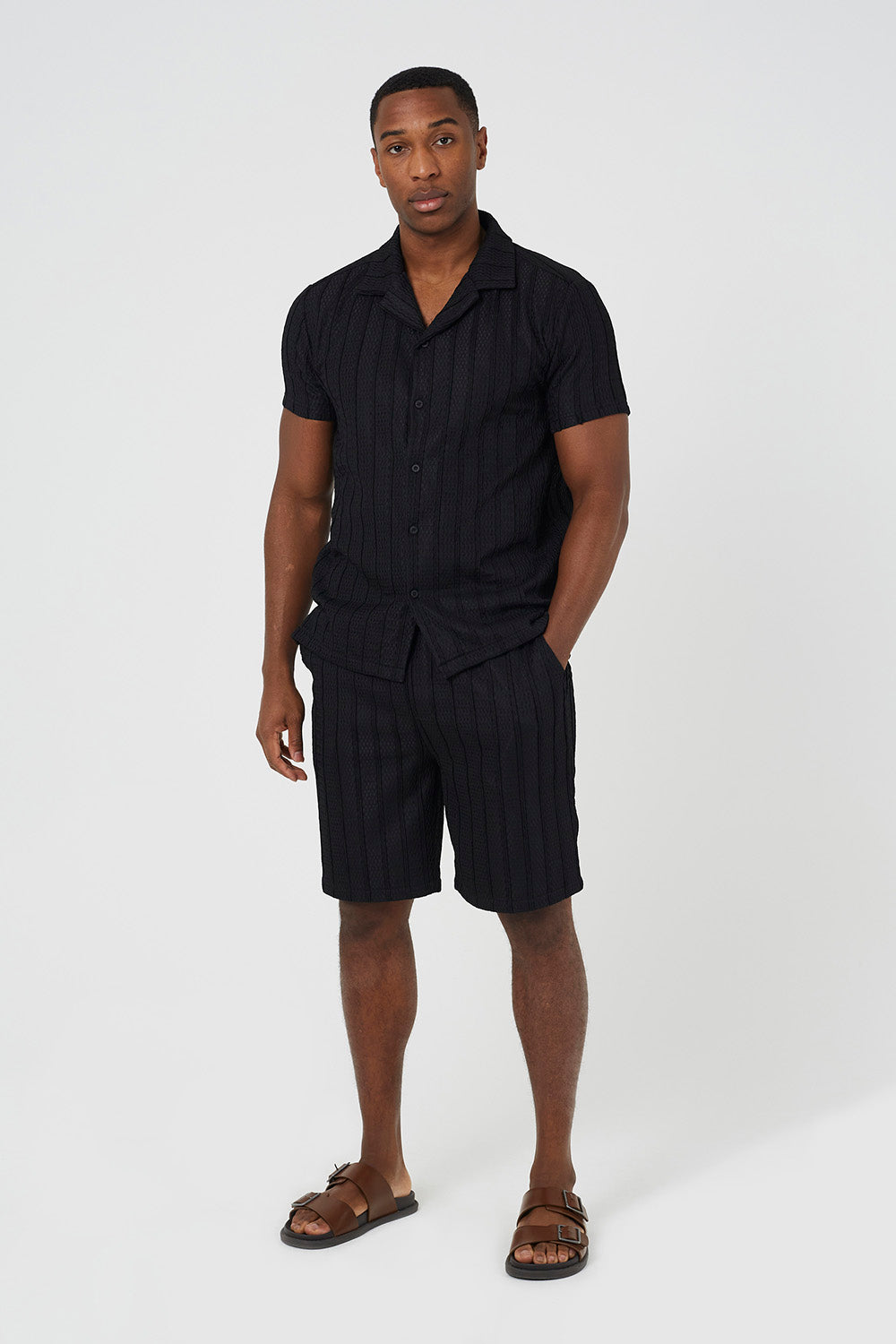Brave Soul Black Woven Shorts - Black Image 3