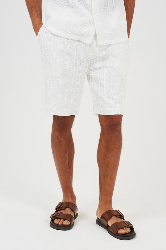 Brave Soul Off White Woven Shorts - Off White Image 1