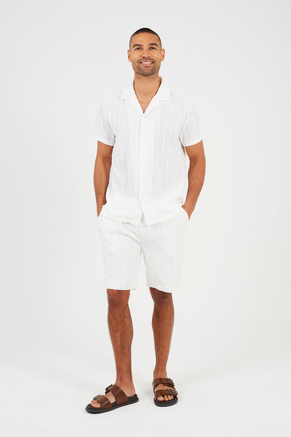 Brave Soul Off White Woven Shorts - Off White Image 3