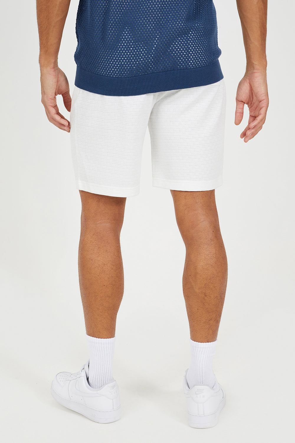 Brave Soul Cream Textured Shorts with Drawcord  - Cream Image 2