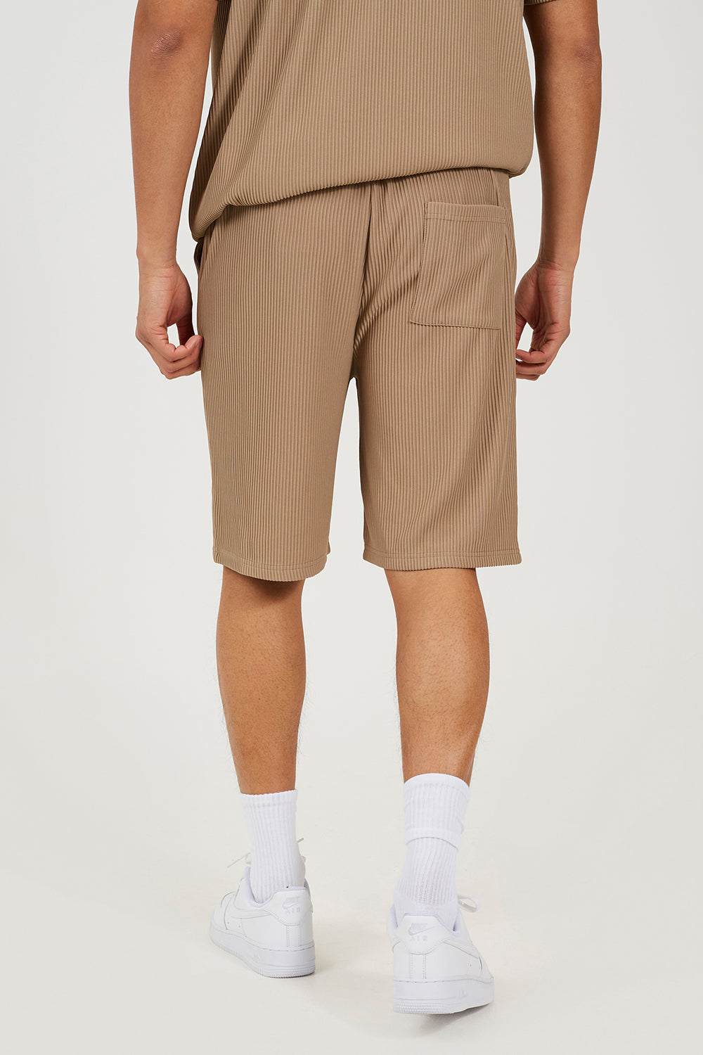Brave Soul Taupe Pleated Shorts - Taupe Image 2