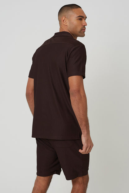 Brave Soul Chocolate Pleated Shorts - Chocolate Image 2