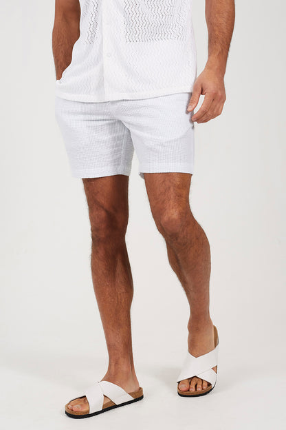 Brave Soul Light Blue Seersucker Shorts - Light Blue Image 1