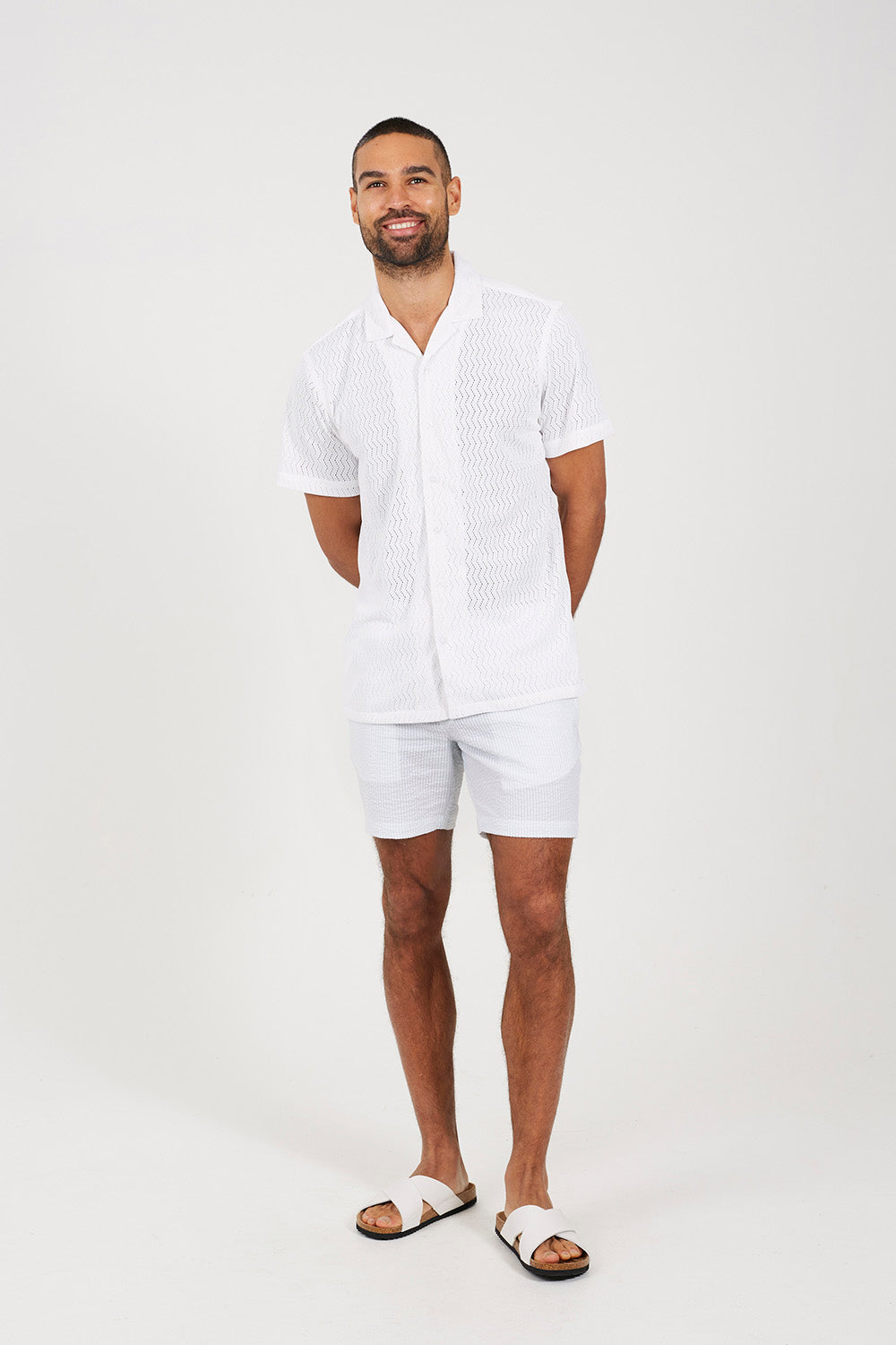 Brave Soul Light Blue Seersucker Shorts - Light Blue Image 3