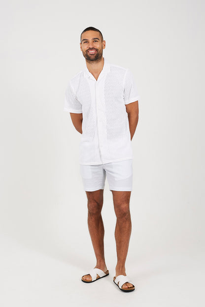 Brave Soul Light Blue Seersucker Shorts - Light Blue Image 3