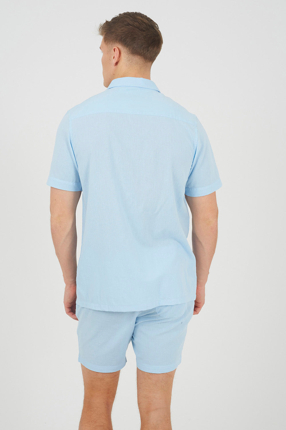 Brave Soul Light Blue Seersucker Shorts - Light Blue Image 2