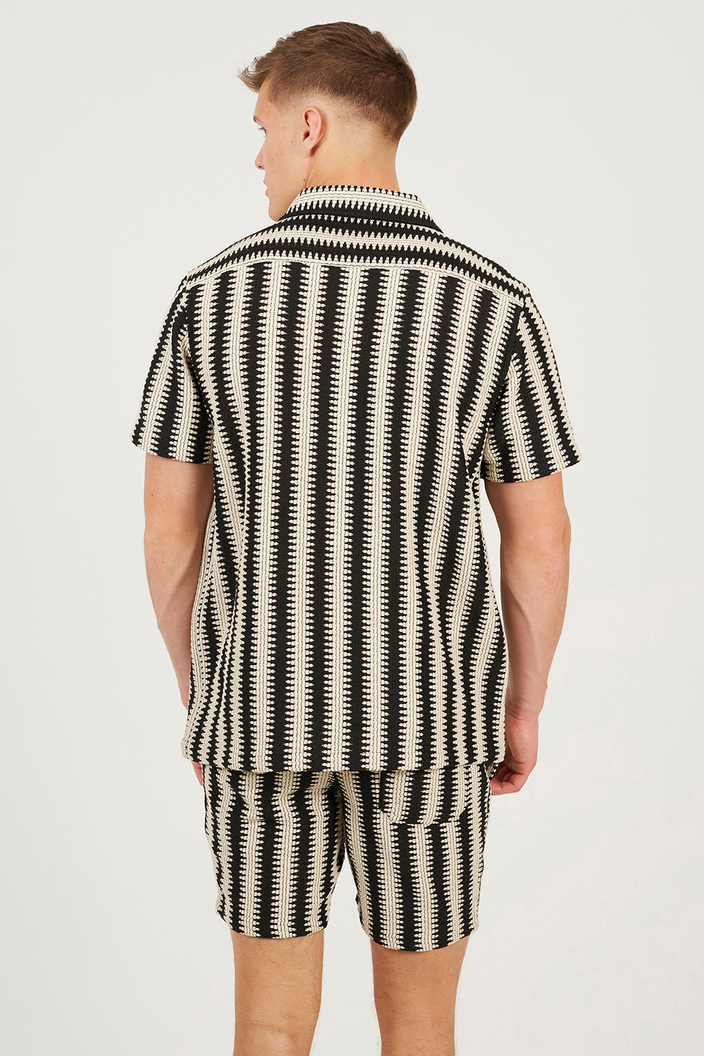 Brave Soul Black Stripe Shorts - Black Image 2