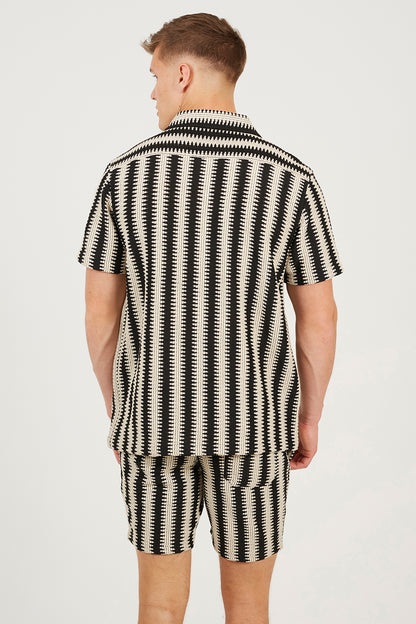 Brave Soul Black Stripe Shorts - Black Image 2