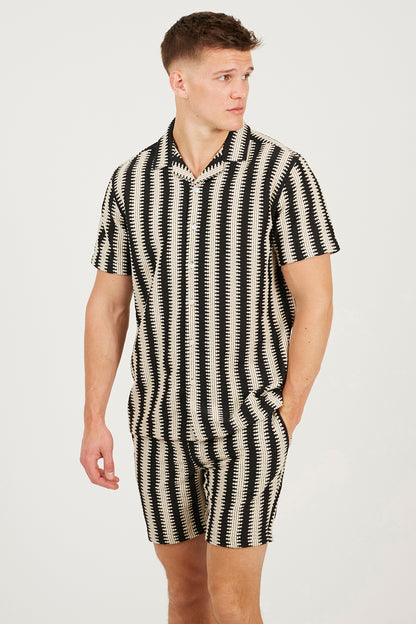 Brave Soul Black Stripe Shorts - Black Image 4