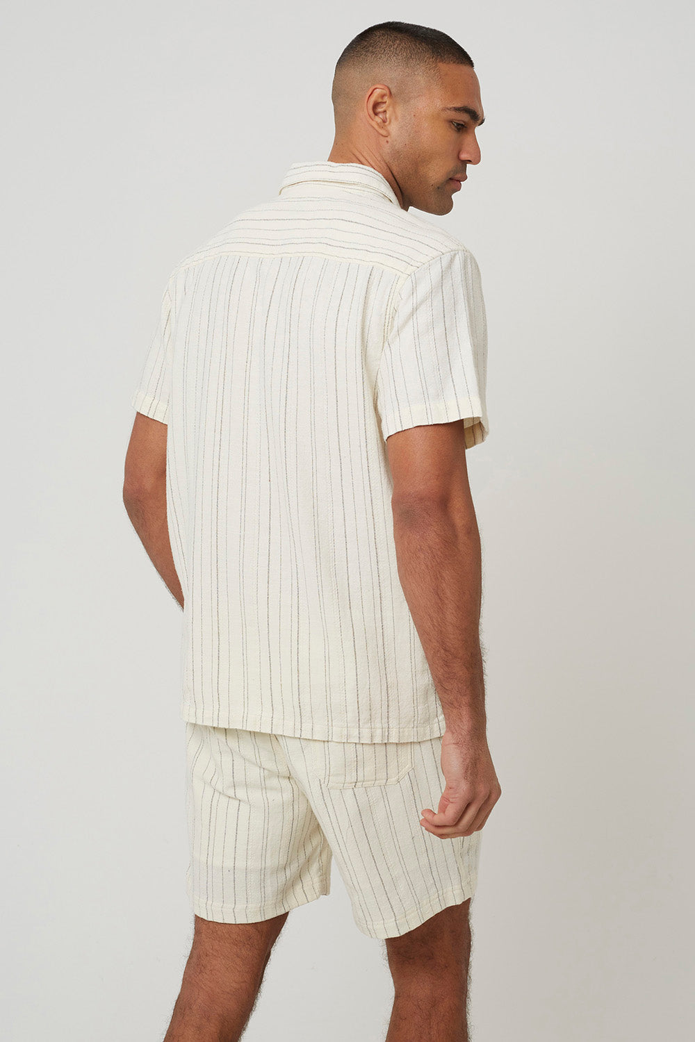 Brave Soul Cream Stripe Shorts - Cream Image 2