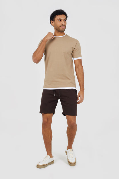Brave Soul Chocolate Basic Fleece Shorts - Chocolate Image 3