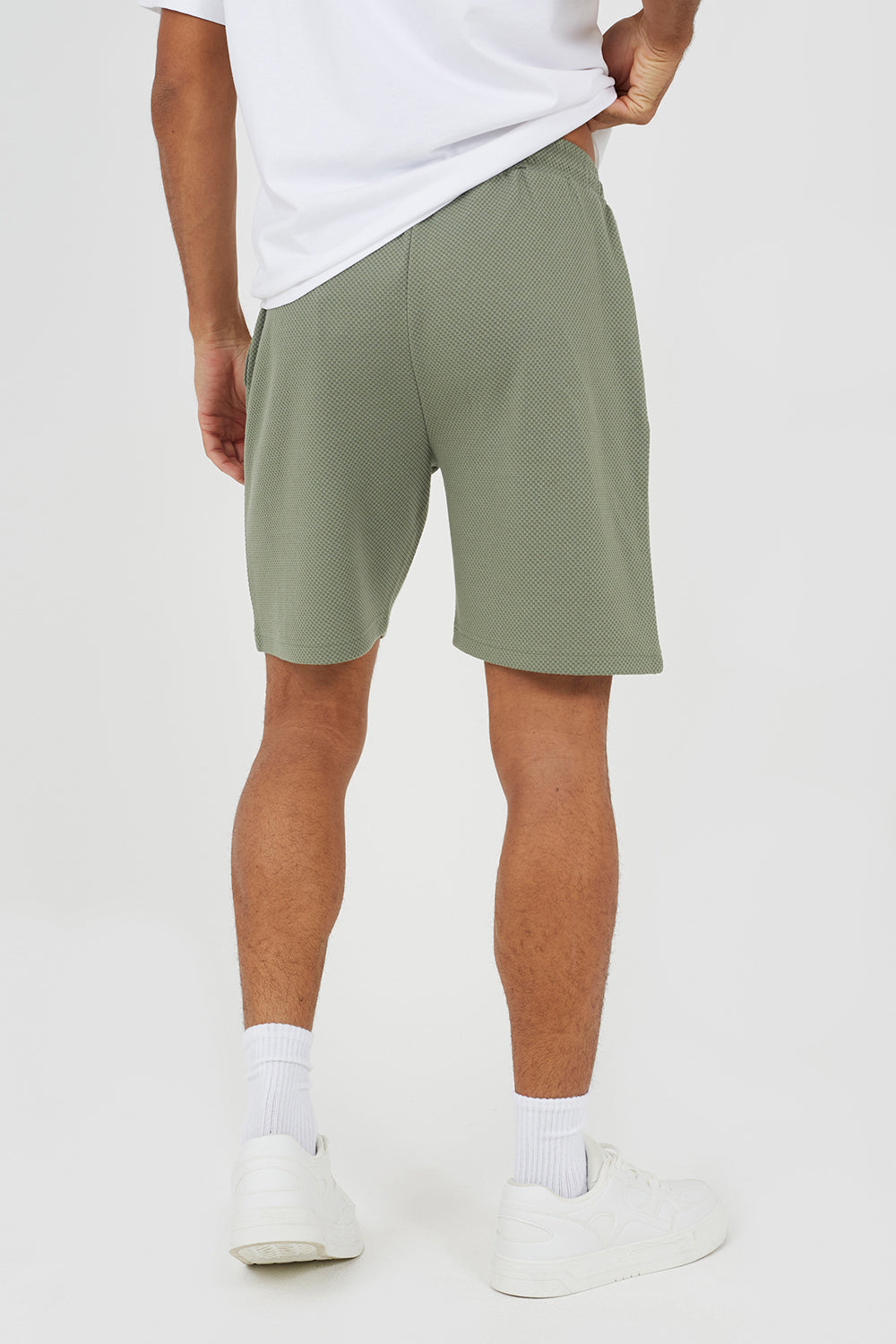 Brave Soul Pale Green Textured Longline Shorts - Pale Green Image 2