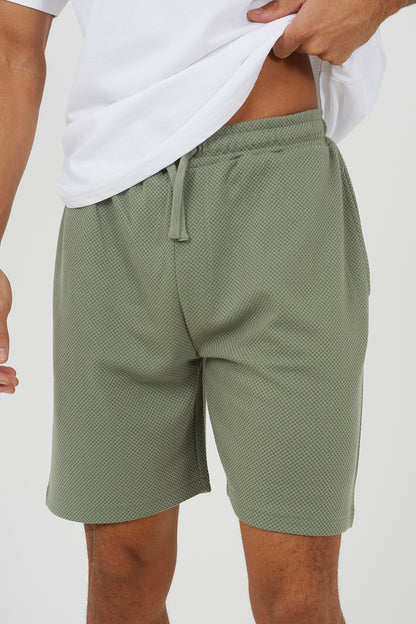 Brave Soul Pale Green Textured Longline Shorts - Pale Green Image 4