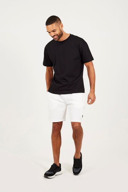 Brave Soul Off White Patch Pocket Elasticated Waist Shorts - Off White Image 3