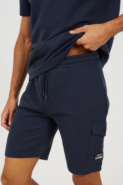Brave Soul Navy Patch Pocket Elasticated Waist Shorts - Navy Image 4