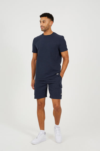 Brave Soul Navy Patch Pocket Elasticated Waist Shorts - Navy Image 3