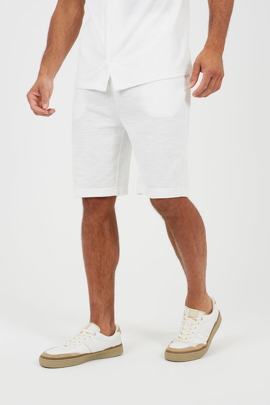 Brave Soul Cream Elasticated Waist Shorts - Cream Image 1
