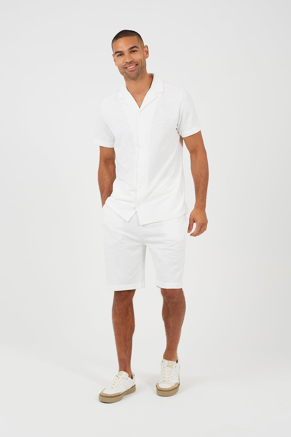 Brave Soul Cream Elasticated Waist Shorts - Cream Image 3