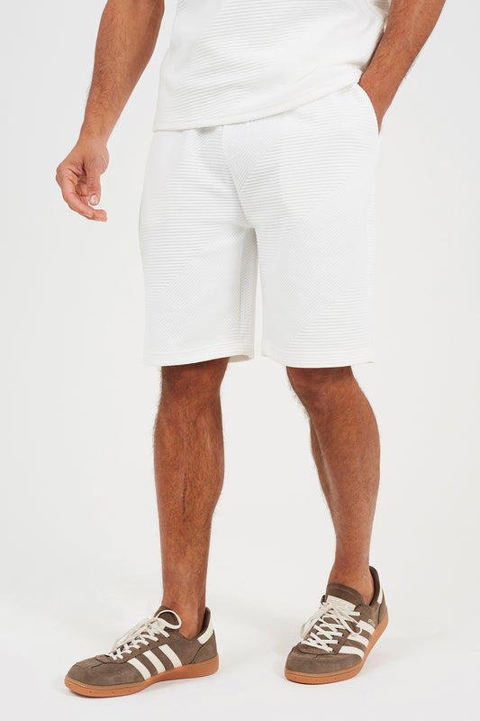 Brave Soul Cream Elasticated Waist Shorts - Cream Image 1