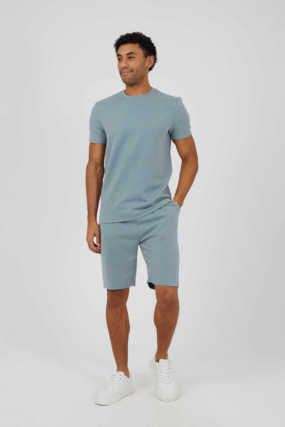 Brave Soul Light Blue Elasticated Waist Shorts - Light Blue Image 3