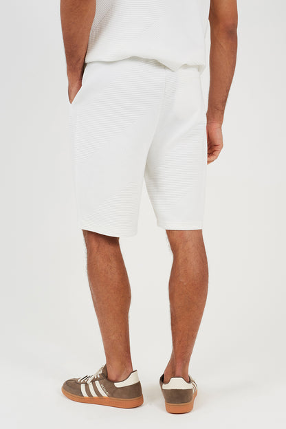 Brave Soul Cream Shorts with Badge Detail - Cream Image 2