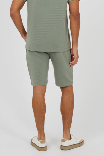 Brave Soul Mint Shorts with Badge Detail - Mint Image 2