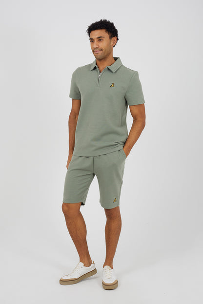 Brave Soul Mint Shorts with Badge Detail - Mint Image 3