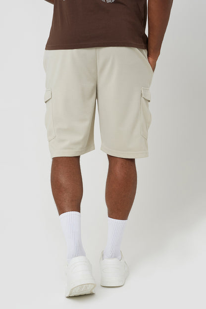 Brave Soul Light Stone Textured Cargo Shorts - Light Stone Image 2