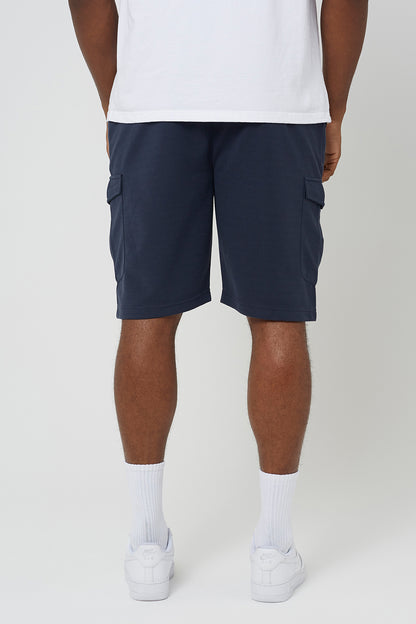 Brave Soul Navy Textured Cargo Shorts - Navy Image 2