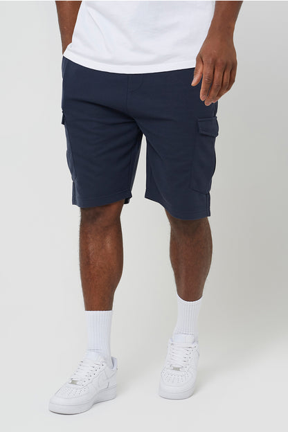 Brave Soul Navy Textured Cargo Shorts - Navy Image 1