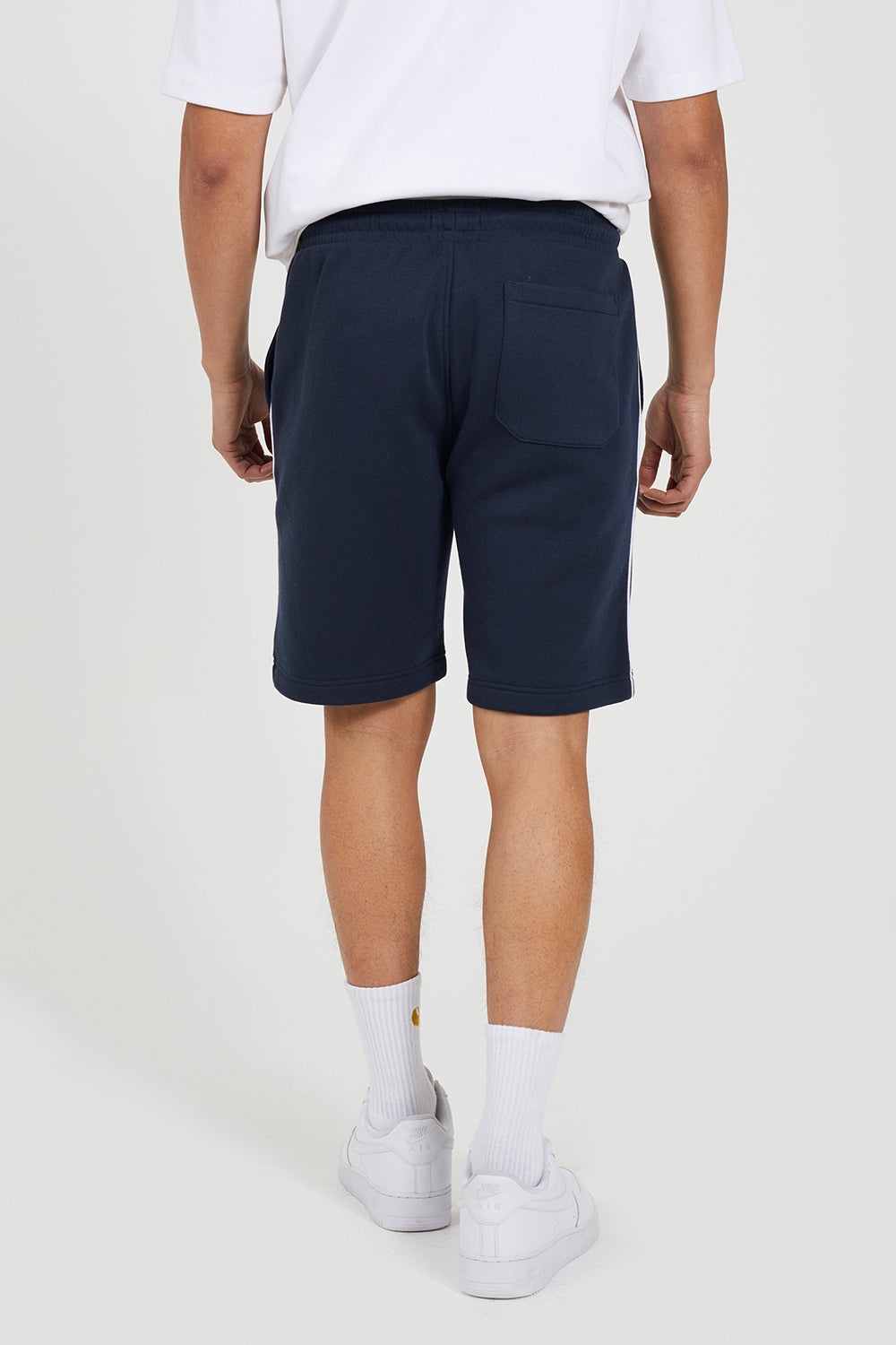 Brave Soul Navy Side Stripe Drawstring Jersey Shorts - Navy Image 2