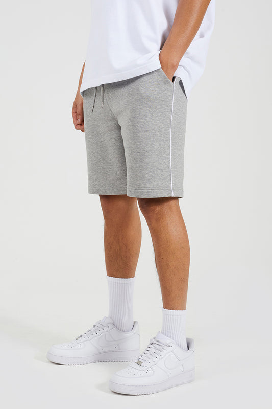 Brave Soul Light Grey Side Stripe Drawstring Jersey Shorts - Light Grey Image 1