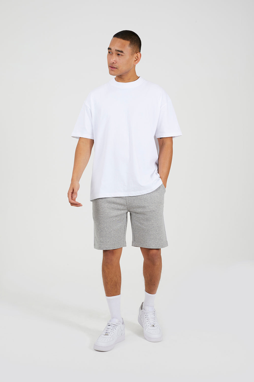 Brave Soul Light Grey Side Stripe Drawstring Jersey Shorts - Light Grey Image 3