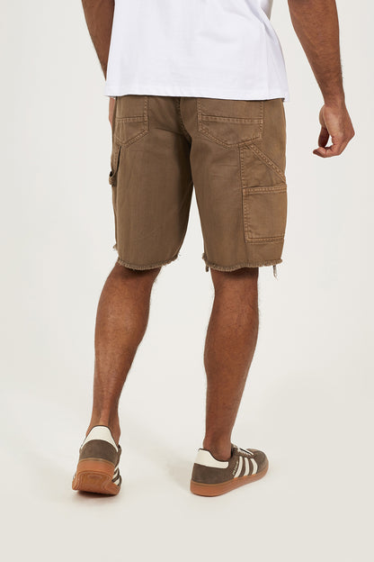 Brave Soul Brown Loose Fit Carpenter Denim Shorts - Brown Image 2