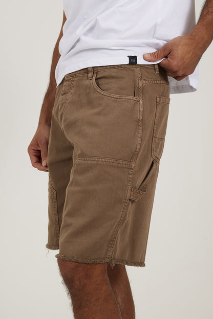 Brave Soul Brown Loose Fit Carpenter Denim Shorts - Brown Image 4