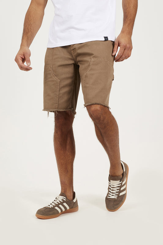 Brave Soul Brown Loose Fit Carpenter Denim Shorts - Brown Image 1