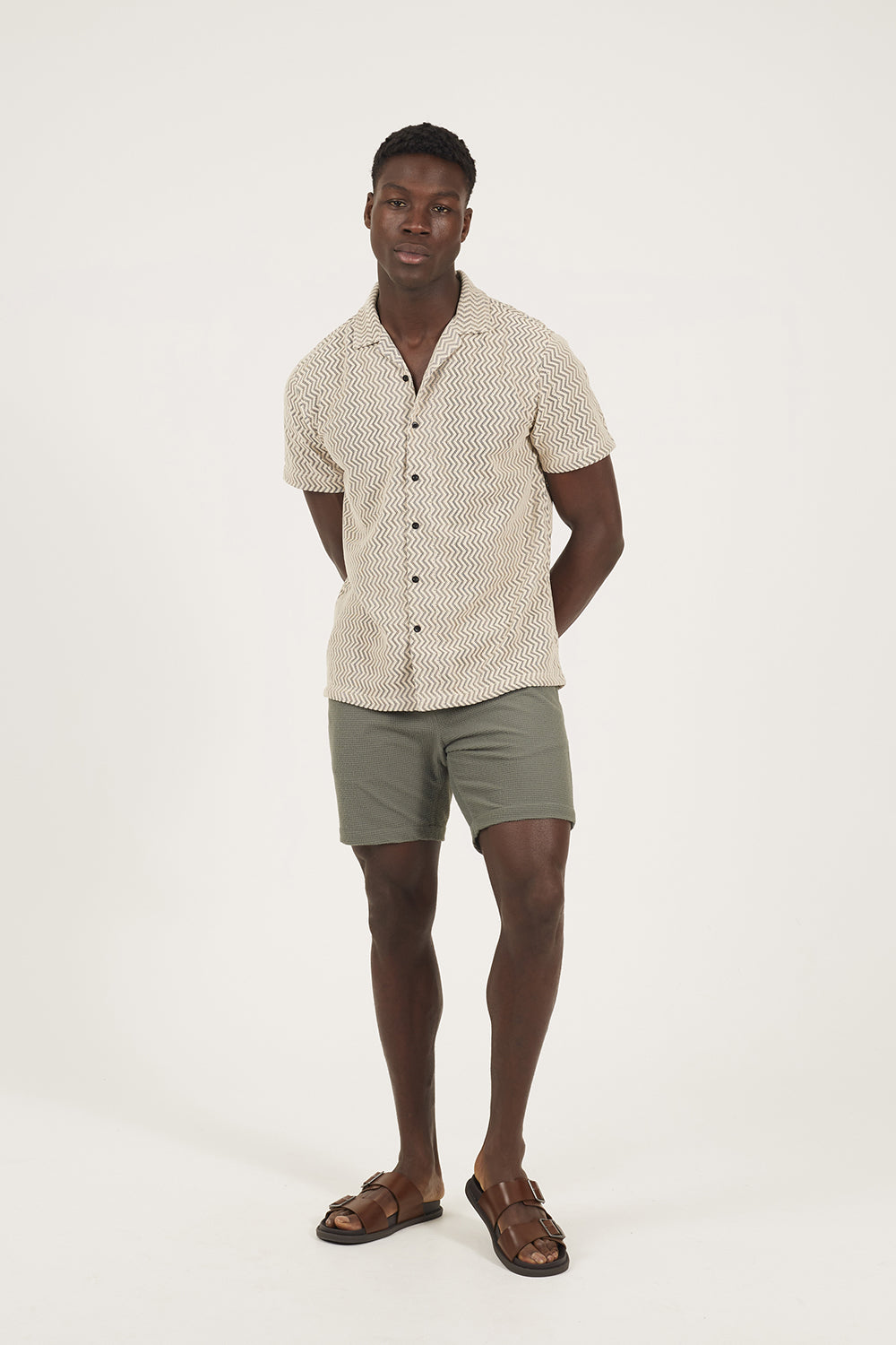 Brave Soul Pale Green Seersucker Shorts - Pale Green Image 3