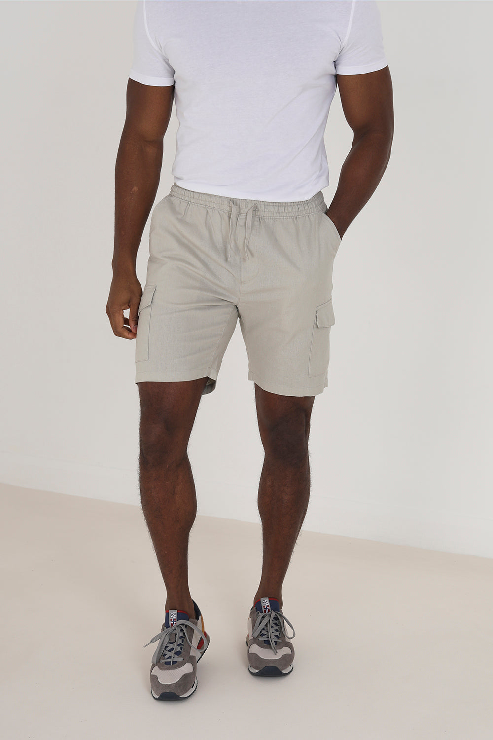Brave Soul Stone Cargo Shorts - Stone Image 1