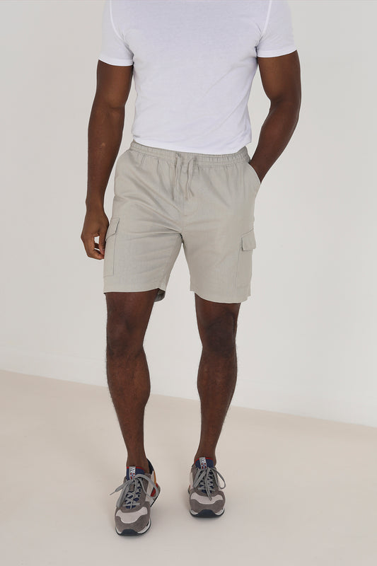 Brave Soul Stone Cargo Shorts - Stone Image 1