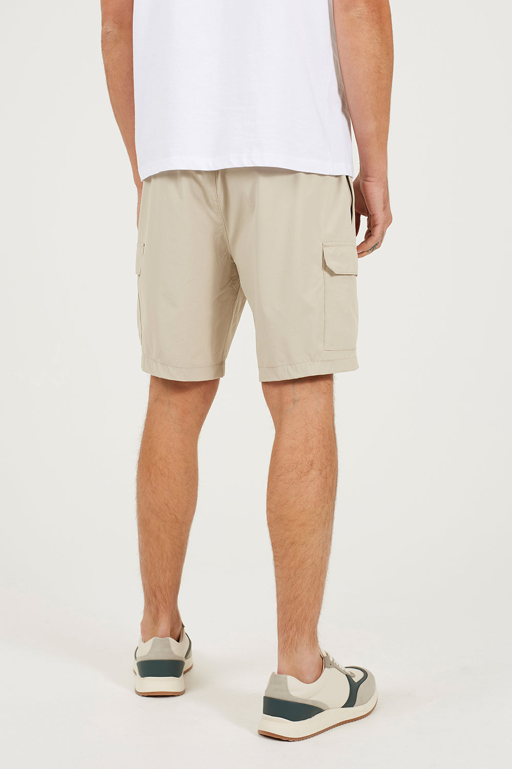 Brave Soul Stone Woven Cargo Style Shorts - Stone Image 2