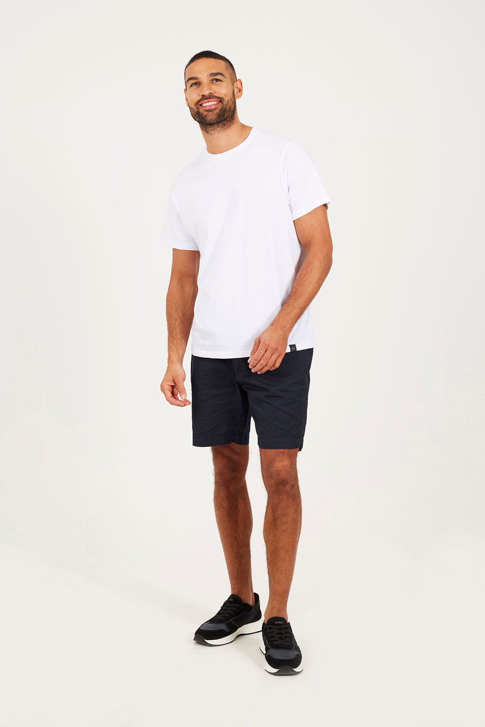 Brave Soul Navy Cotton Elasticated Waist Drawstring Shorts - Navy Image 3