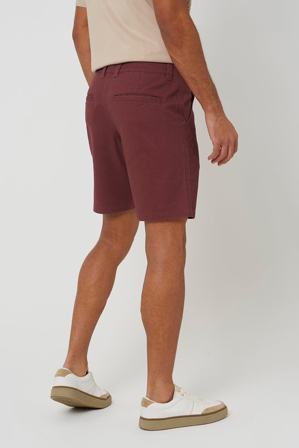 Brave Soul Plum Cotton Twill Chino Shorts - Plum Image 2