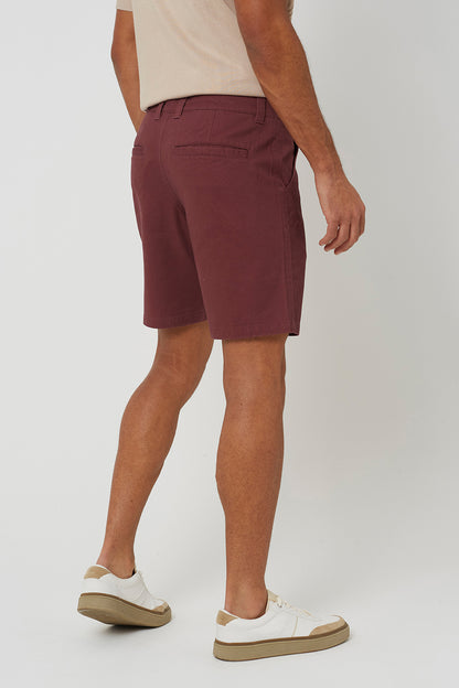 Brave Soul Plum Cotton Twill Chino Shorts - Plum Image 2