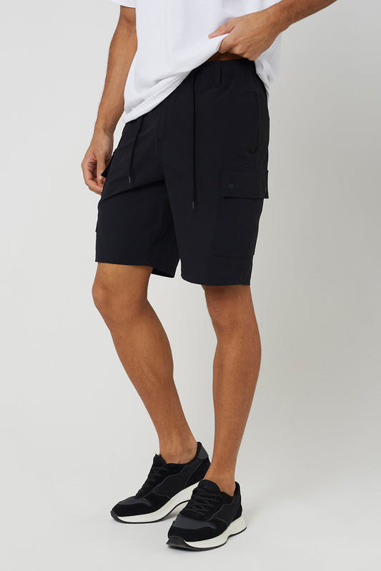 Brave Soul Black Ripstop Cargo Pocket Shorts - Black Image 1
