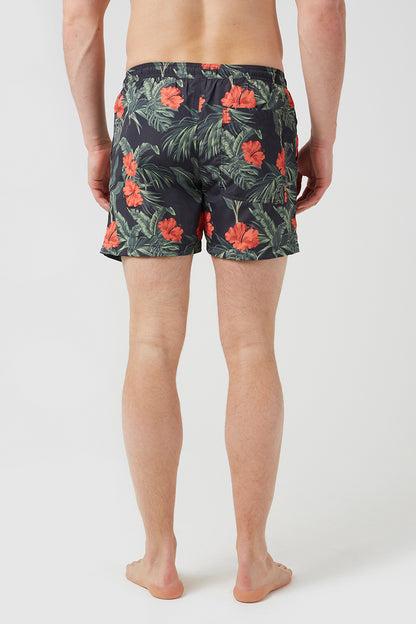 Brave Soul Black Printed Swim Shorts - Black Image 2